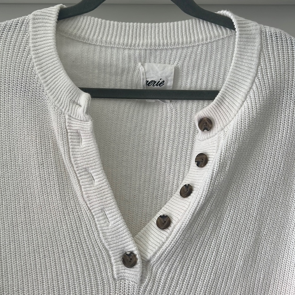 Oversized Aerie Henley neck sweater